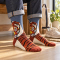 Tiger Face Crew Socks | Cotton Blend, Unisex One Size