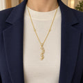 Gold Tone Cascading Circle Pendant Necklace, 304 Stainless Steel, Adjustable 42–47 cm